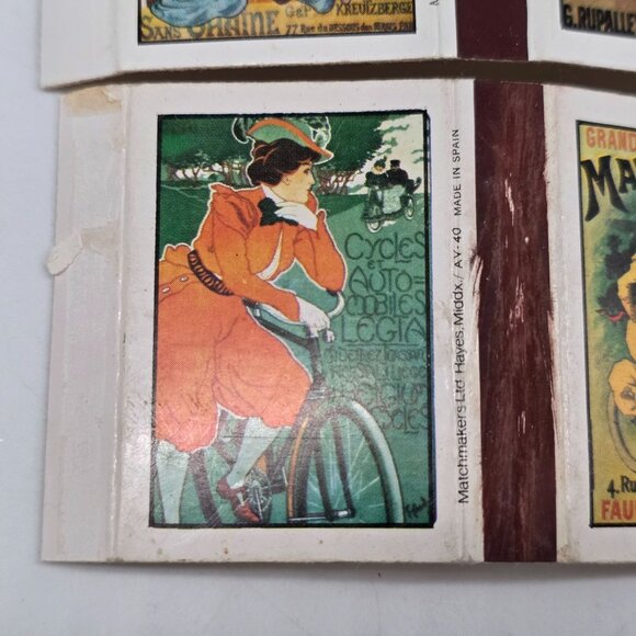 Vintage Bicycle Poster Matches Box Collection Featuring Retro Cycling Ads 3 Boxe - Picture 6 of 8